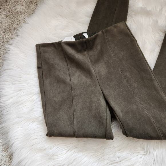 Anthropologie Size 26 Green Faux Suede Pull On Skinny Pants - Picture 13 of 14